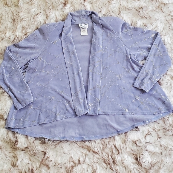 Sequined Highlow Flare Back Dinner Bolero Jacket Lilac 🌴 - Picture 5 of 6